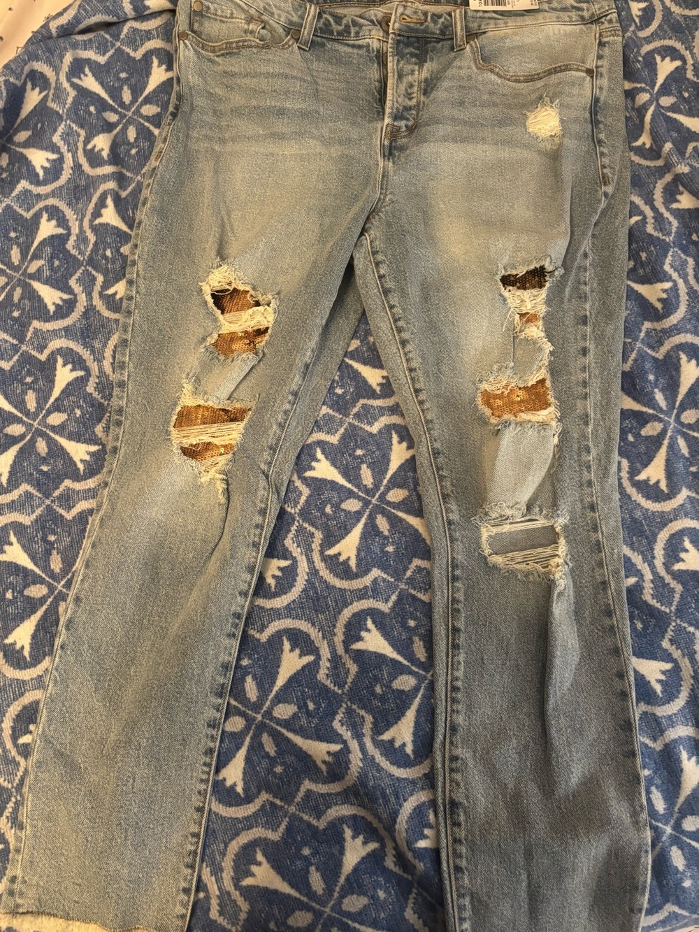 torrid High-Rise Straight Jeans in Light Blue Denim size 12R